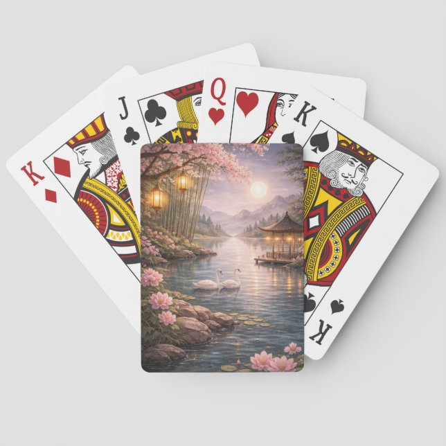 Jeu De Cartes Cherry Blossom Swan Lake Playing Cards – Aesthetic (dos)