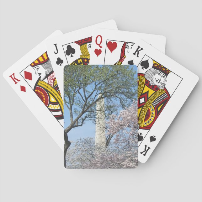 Jeu De Cartes Cherry Blossoms et le monument de Washington à DC (dos)