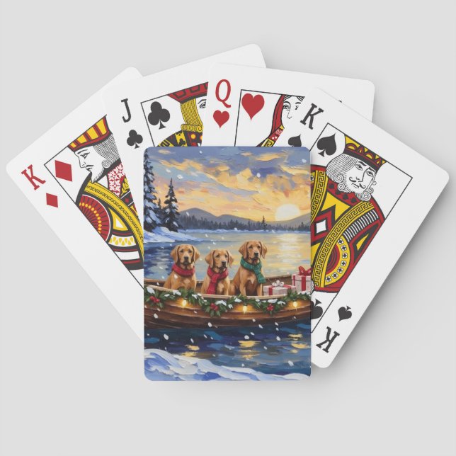 Jeu De Cartes Chesapeake Bay Retriever Christmas Boat Holiday (dos)
