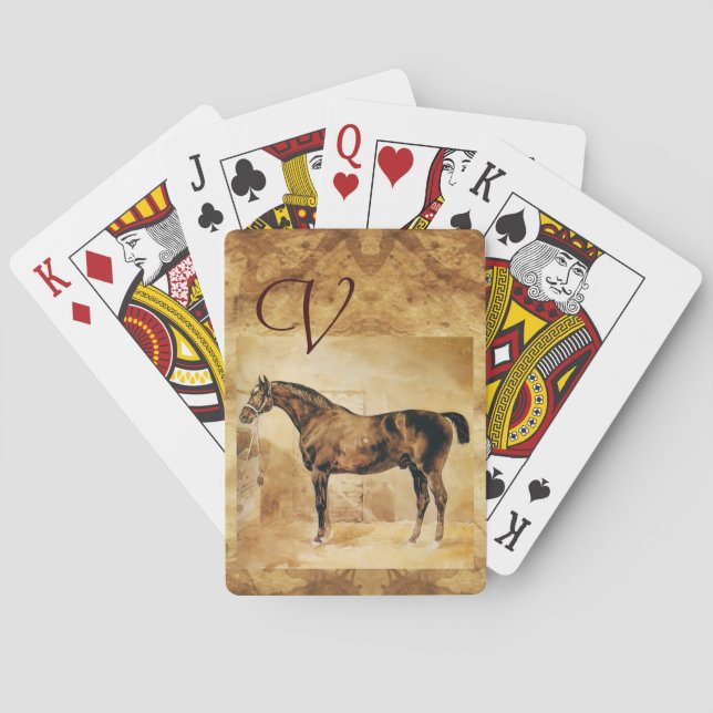 JEU DE CARTES CHEVAL ANGLAIS EN CHEVAL STABLE (dos)