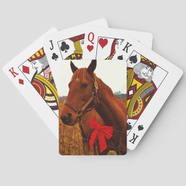 Jeu De Cartes Cheval avec Bow rouge (dos)