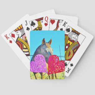 Jeu De Cartes Cheval blanc et Brown Valentine Coeurs