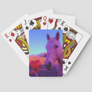 Jeu De Cartes Cheval Brown et Coeur Rouge