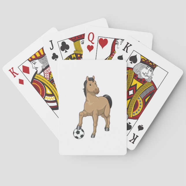 Jeu De Cartes Cheval comme joueur de football avec Soccer (dos)