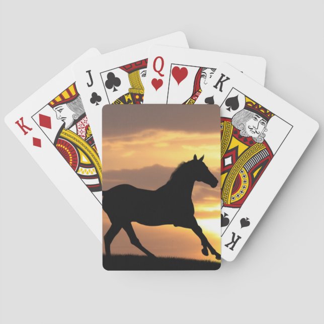 Jeu De Cartes Cheval dans le coucher du soleil (dos)
