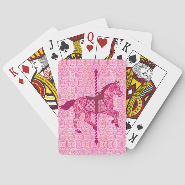 Jeu De Cartes Cheval de carrousel - Fuchsia rose (dos)