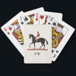 Jeu De Cartes Cheval de course Derby Jockey Monogramme Style Vin<br><div class="desc">Monogram Race Horse Derby Jockey Vintage Style Equestrian Playing Cards avec vintage texture de papier et nom personnalisé ou monogramme.</div>
