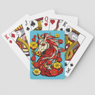 Jeu De Cartes Cheval de Feu Rouge – Zodiaque Chinois 2026