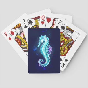 Jeu De Cartes Cheval de mer de glace cristal sur Arrière - plan