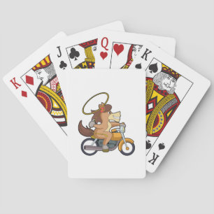 Jeu De Cartes Cheval en Cowboy avec Lasso & Motorcycle