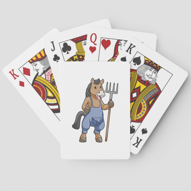 Jeu De Cartes Cheval en fermier avec Rake (dos)