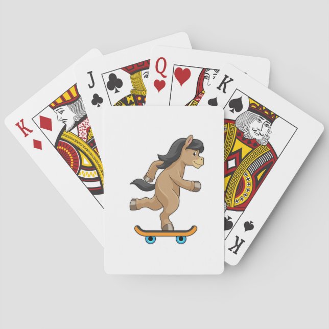 Jeu De Cartes Cheval en Patinage avec Skateboard (dos)