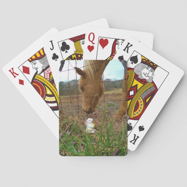 Jeu De Cartes cheval et fleur de printemps Bunny (dos)