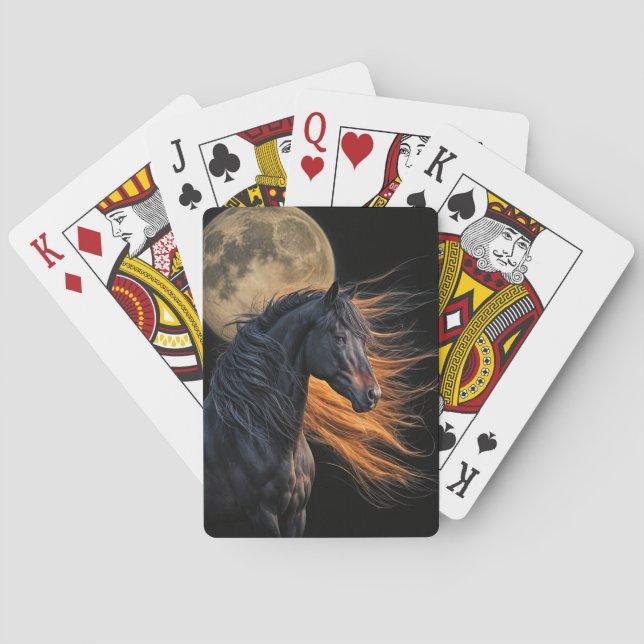Jeu De Cartes Cheval et Lune Soufflant Crinière (dos)