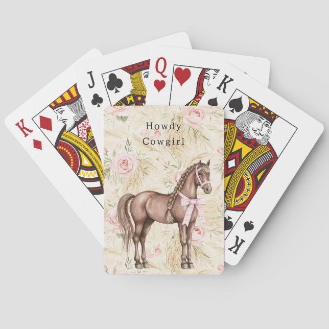 Jeu De Cartes Cheval floral crème rose (dos)