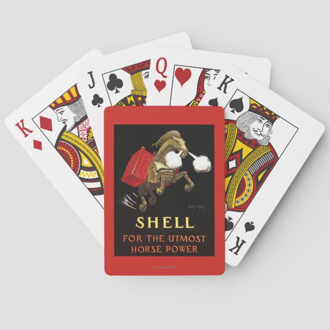 Jeu De Cartes Cheval mécanique avec Shell Oil (dos)
