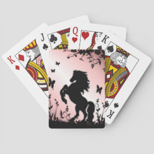 Jeu De Cartes Cheval noir cabré rose
