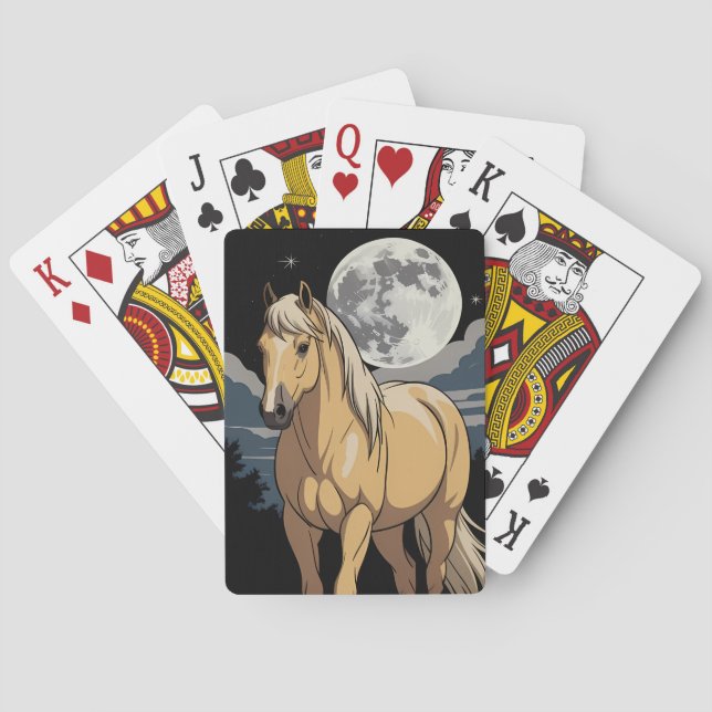 Jeu De Cartes Cheval Palomino Au Lune (dos)