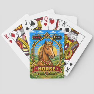 Jeu De Cartes Cheval Retro Pixel Art 8-Bit