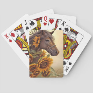 Jeu De Cartes Cheval Whimsical en tournesol