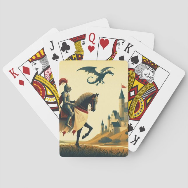 Jeu De Cartes Chevalier médiéval et fantasy wyvern  (dos)