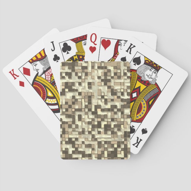 Jeu De Cartes Chevauchement de petits carrés dans les tons beige (dos)