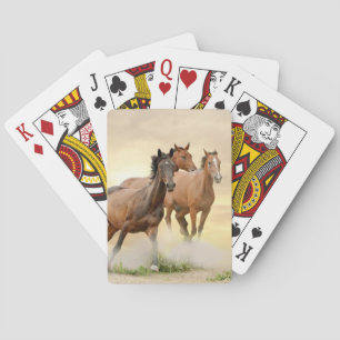 Jeu De Cartes Chevaux Au Coucher Du Soleil