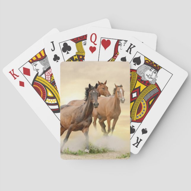 Jeu De Cartes Chevaux Au Coucher Du Soleil (dos)