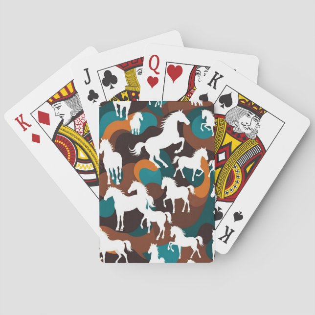 Jeu De Cartes Chevaux Blancs Abstraits (dos)