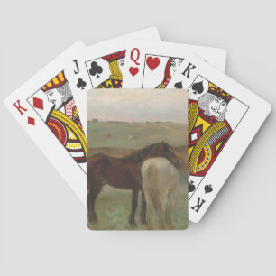 Jeu De Cartes Chevaux dans une prairie, Peinture à l'huile, Edga