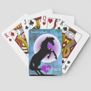 Jeu De Cartes Chevaux de coeur V (bleu/vert)