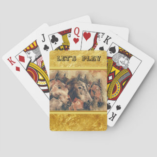 Jeu De Cartes Chevaux de Thoroughbred courant dans un champ