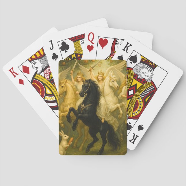 Jeu De Cartes Chevaux Majestueux Et Anges Gardiens (dos)