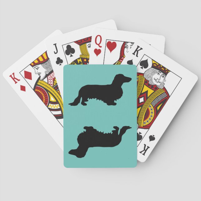 Jeu De Cartes Cheveux longs Dachshund - Silhouette 1 (dos)