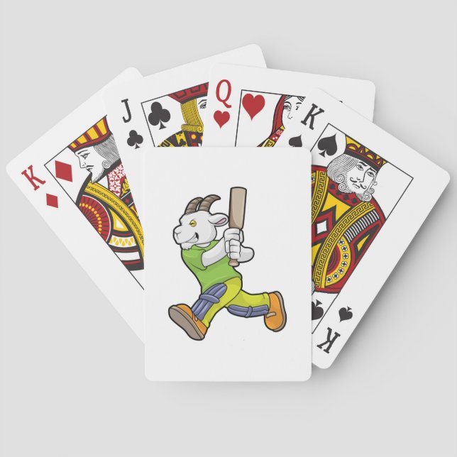Jeu De Cartes Chèvre comme Batsman avec chauve-souris de cricket (dos)