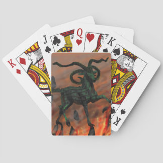 Jeu De Cartes Chèvre démoniaque verte à quatre cornes aux enfers