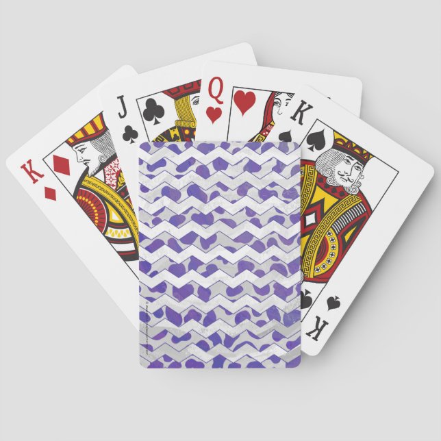 Jeu De Cartes Chevron Dalmatien violet et blanc (dos)