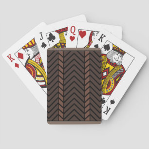 Jeu De Cartes Chevron Motif Brown