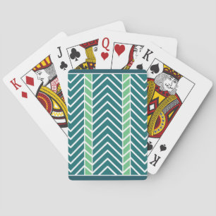 Jeu De Cartes Chevron Motif Turquoise