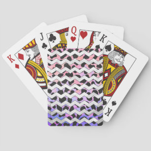 Jeu De Cartes Chevron rose et noir Dalmation