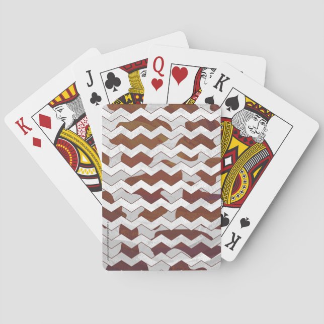 Jeu De Cartes Chevron Vache Brown et blanc (dos)