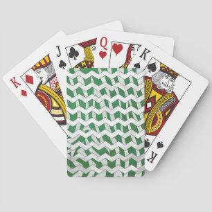 Jeu De Cartes Chevron Zebra Green et White Print