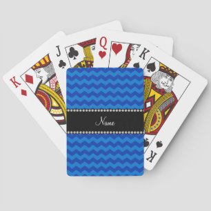 Jeu De Cartes Chevrons bleus nommés personnalisés