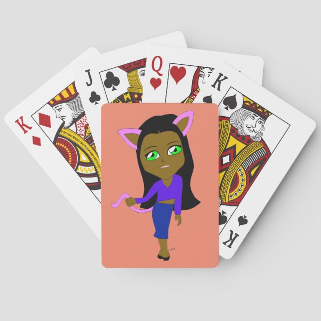 Jeu De Cartes chibi catgirl (dos)