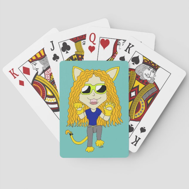 Jeu De Cartes Chibi Catgirl avec pattes (dos)