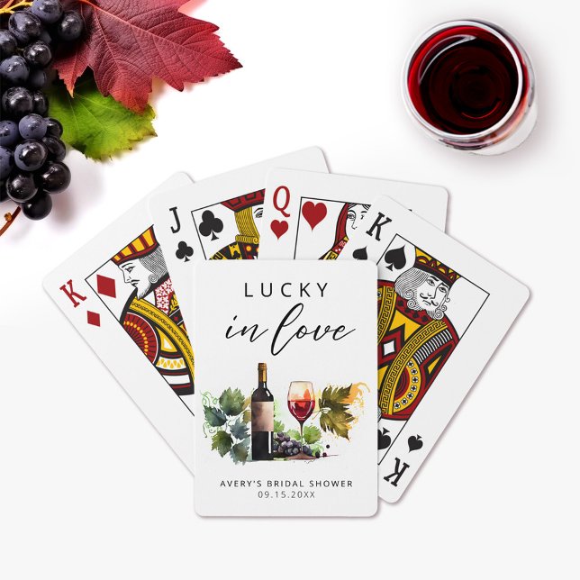 Jeu De Cartes Chic Chanceux en amour Aquarelle Vignoble  (Créateur téléchargé)