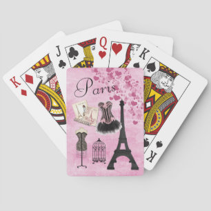 Jeu De Cartes Chic Girly Pink Paris Fashion