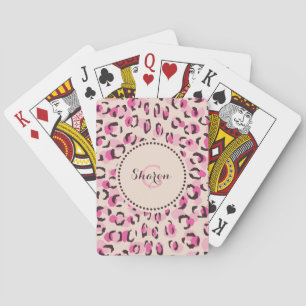 Jeu De Cartes Chic moderne chic guépard imprimé motif monogramme