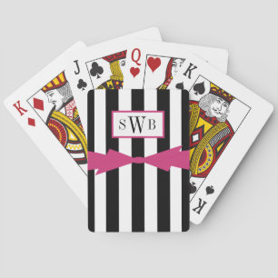 JEU DE CARTES CHIC PLAYING CARDS_BLACK/WHITE STRIPES/PINK