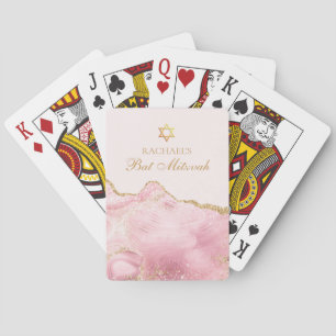 Jeu De Cartes Chic Rose Gold Agate Bat mitzvah Party Personnalis